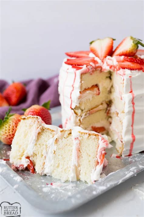 Strawberry Shortcake Cake Recipe Butter With A Side Of Bread