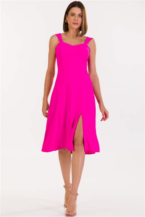 Vestido Midi De Alfaiataria Feminina Mariah Pink Garavani