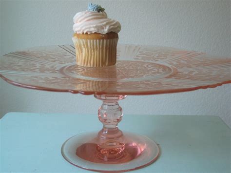 115 Pink Depression Glass Cake Stand Pink Wedding Pedestal