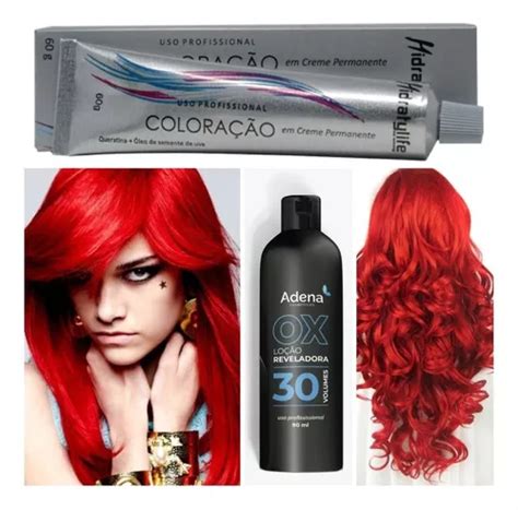 Tinta Para Cabelo Vermelho Oxigenada 30 Volumes 90ml Mercadolivre