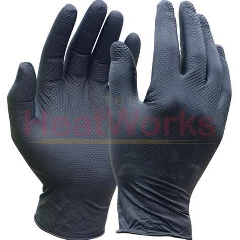 Black Nitrile Gloves Large Box Of 100 The Heatworks