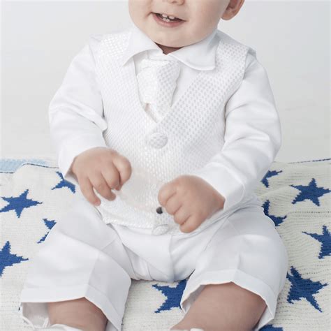 Boys Christening Suit In White Baby To Toddler Just Christening