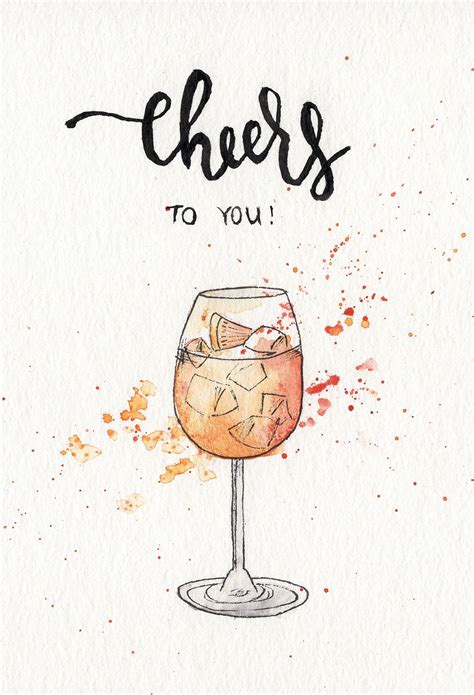 Cheers To You Karte Aquarell Watercolor Birthday Cards Birthday Card