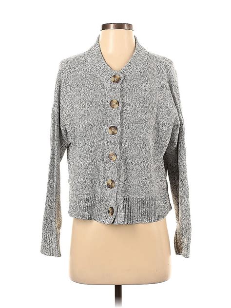 Madewell 100 Cotton Color Block Gray Cardigan Size S 72 Off ThredUp