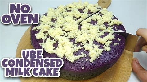 Ube Condensed Milk Cake No Oven How To Make Ube Condensed Milk Cake Without Oven Youtube