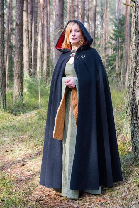 Hooded Cloak Medieval Cloak Viking Cloak Hooded Cape Etsy Medieval