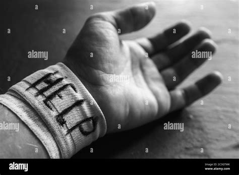 Bandaged Forearm Of A Man On Self Harming Behavior In Mental Health