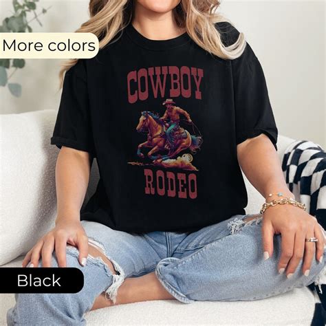 Comfort Colors Vintage Western Cowboy Graphic T Shirt Retro 90s Graphic Western Shirt Rodeo