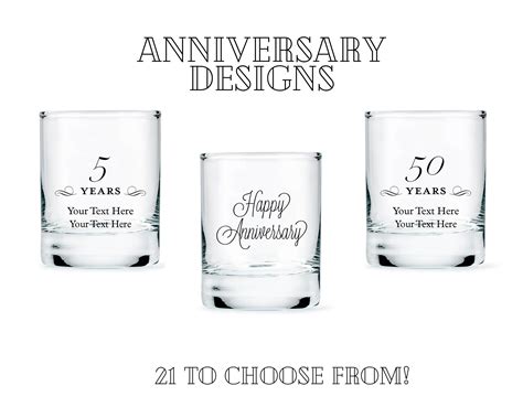 Custom Anniversary Shot Glasses 21 Designs To Choose From Etsy