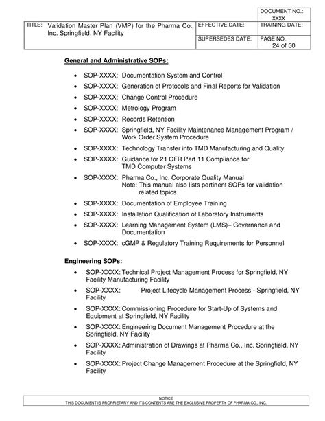 Validation Master Plan