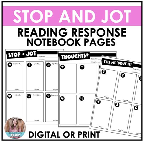 Reading Comprehension Graphic Organizer Stop And Jot Reading