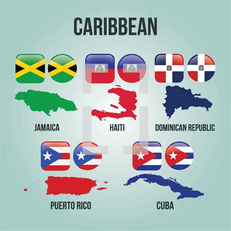 Caribbean countries, puerto rico, cuba, haiti,... — Vector — Lightstock