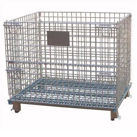 Heavy Duty Galvanized Collapsible Stackable Wire Mesh Storage Cages