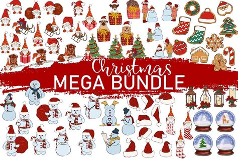 Christmas Clipart Mega Bundle Bundle · Creative Fabrica