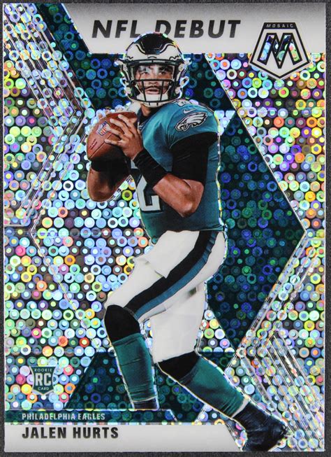 Jalen Hurts 2020 Panini Mosaic 265 Mosaic No Huddle Silver DEB RC