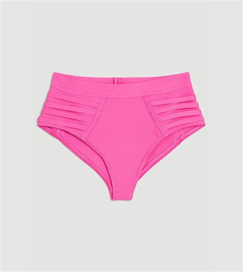 Buy Karen Millen Bandage Sheer Stripe Bikini Bottoms In Pink ThStreet UAE