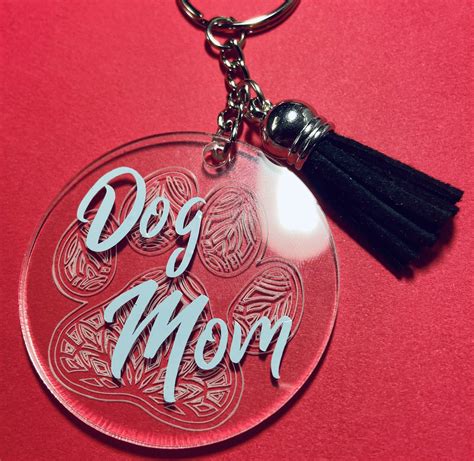 Dog Mom Keychain | Etsy