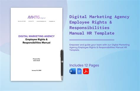 Digital Marketing Agency Employee Rights And Responsibilities Manual Hr