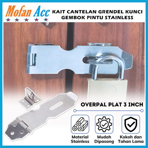 Jual Overpal Plat 3 Inch Kait Cantelan Grendel Kunci Gembok Pintu