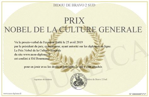 Prix Nobel De La Culture Generale