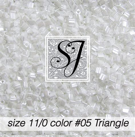 size 11/0 seed beads color #05T White pearl triangle | SJ Designs