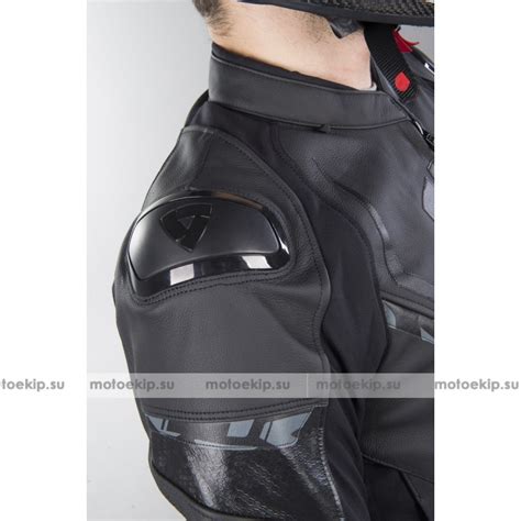 Мотокуртка кожаная Revit Glide - Черная купить по выгодной цене