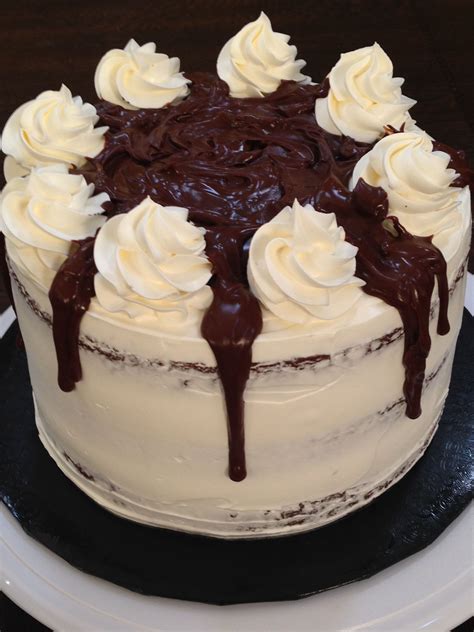 Chocolate Fudge Cake With Whipped Cream Frosting And Chocolate Ganache