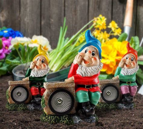 Large Ceramic Garden Gnome LED Solar Light Ornament