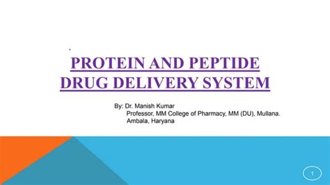 Protein and Peptide drug delivery system.ppt