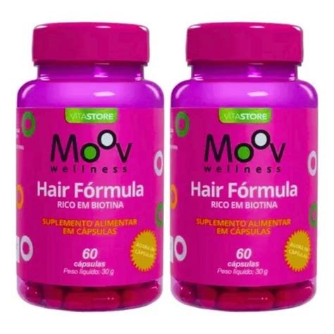 Kit 2 Hair Fórmula Vitamina Biotina Cabelo Pele Unha 60 Cápsulas