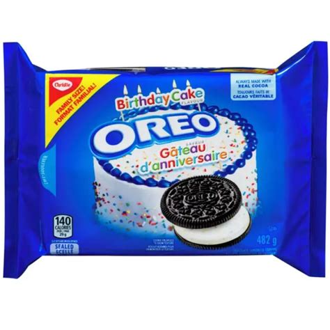 Nabisco Oreo Birthday Cake Creme Chocolate Sandwich Cookies 17 Oz 482g Pack Is Not Halal Kosher