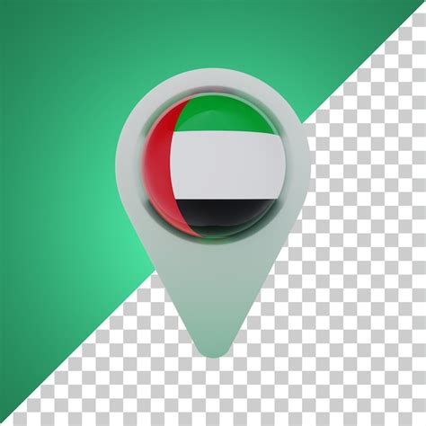 Premium Psd Pin Round Flag Of United Arab Emirates 3d Rendering