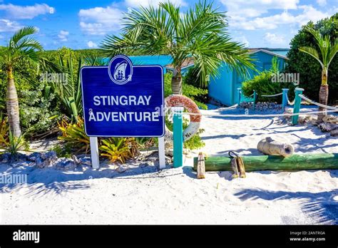 Half Moon Cay, Bahamas - December 02, 2019: Welcome sign at Stingray ...