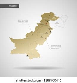 Stylized Vector Pakistan Map Infographic 3d Stock Vector Royalty Free