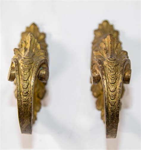 Pair Of Louis Xiv Baroque Style Gilt Bronze Curtain Hooks Or Tie Backs