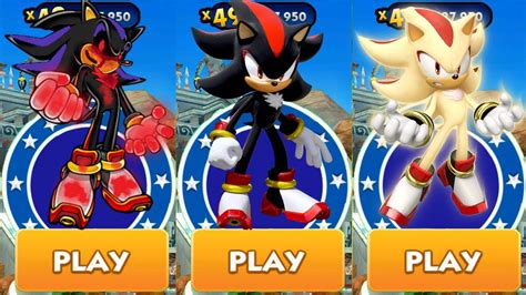 Sonic Dash Shadow EXE Vs Super Shadow Vs Shadow Vs All Bosses Zazz