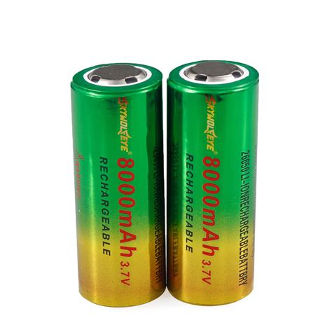 2pcs 3.7V 26650 8800mAh Li ion Rechargeable Battery For LED Flashlight ...