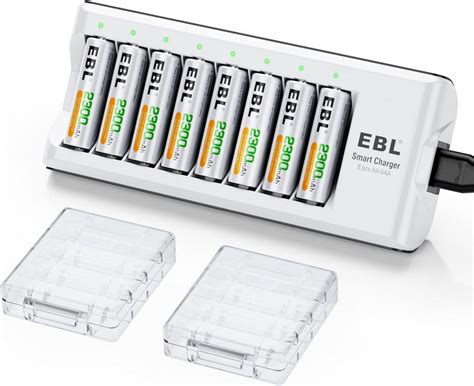 Ebl Akku Ladegerät Mit 8 Aa 2300mah Akku Akku Ladestation 1 Tlg Für Aa Aaa Ni Mh Ni Cd