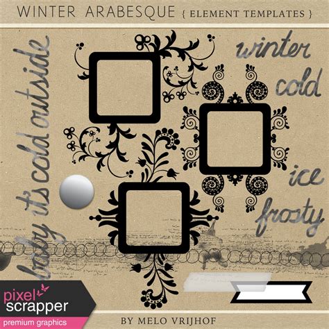 Winter Arabesque Element Templates By Melo Vrijhof Graphics Kit