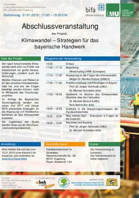 Climate Change Strategies For Bavarian Trades Presentation Of The