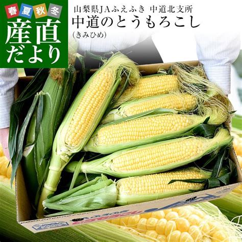 山梨県より産地直送 Jaふえふき中道北支所 選べる中道のとうもろこしゴールドラッシュ、きみひめ 約5キロ2lサイズ12本入 送料無料