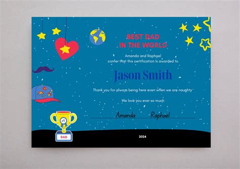 Best Dad Certificate Printable For Dadsandstep Dadscertificate