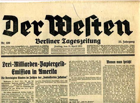 Der Westen Berliner Tageszeitung By Nationalsozialismus 1933