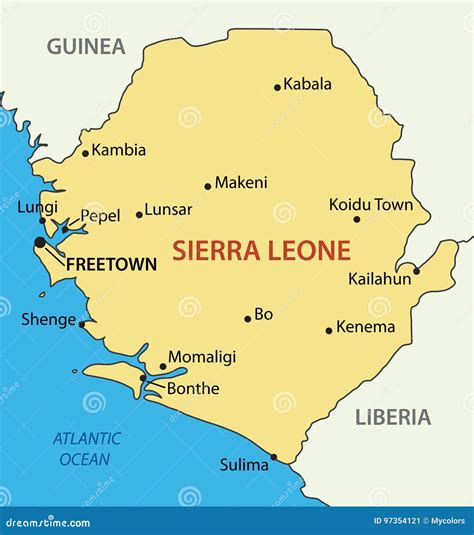 Sierra Leone Political Map Cartoon Vector | CartoonDealer.com #103660985
