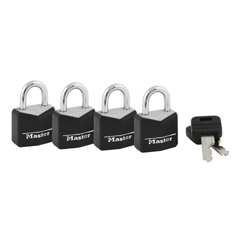 Master Lock 121Q 3/4 In. (19 Mm) Wide Padlock; 4 Pack; Black - Walmart ...