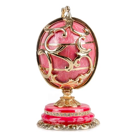 Buy Swarovski Crystals Faberge Egg Ornament With Floral Basket Double Faberge Style Egg Faberge