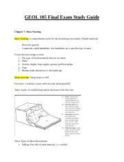 Geol Final Exam Study Guide Geol Final Exam Study Guide