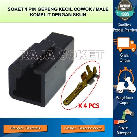 Isi 5 Set Soket Socket Connector Konektor Motor Kabel 4 Pin Kecil