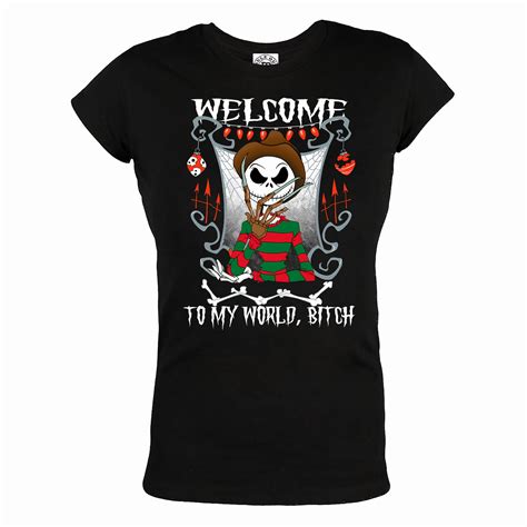 DAMSKA KOSZULKA NA HALLOWEEN HORROR JACK SKELLINGTON WELCOME TO MY