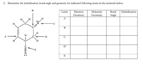 SOLVED: Determine the hybridization; bond angle and geometry for ...